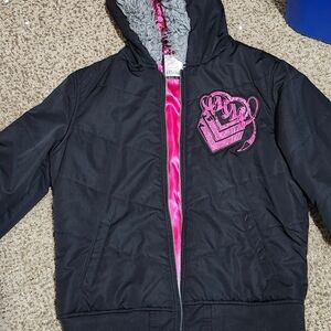 Metal Mulisha Black Jacket with Pink Heart Design